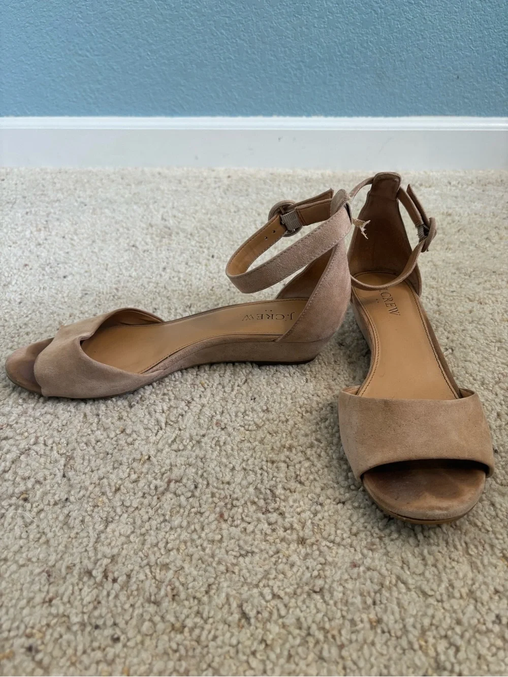 J. Crew Nude Suede Sandals